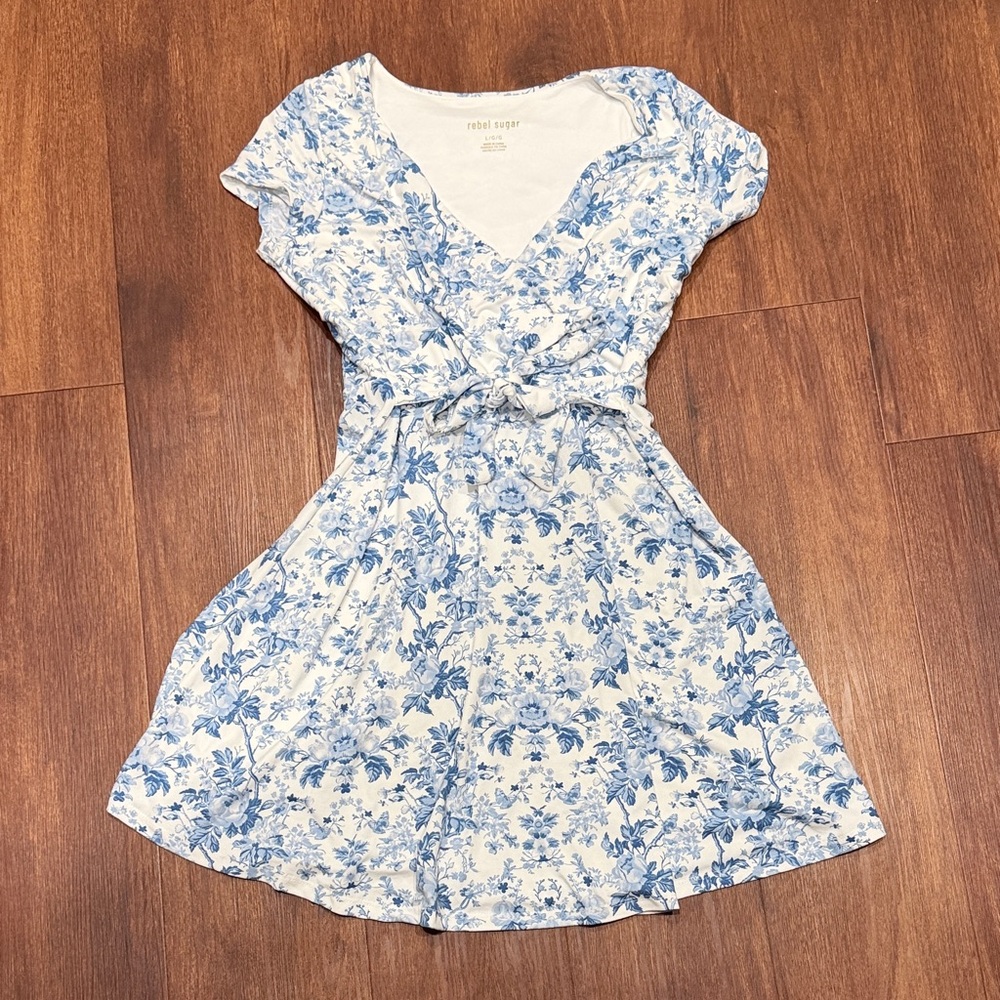 Rebel Sugar Blue and White Floral Mini Dress